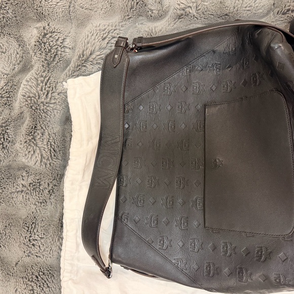 MCM Black Embossed Shoulder Bag